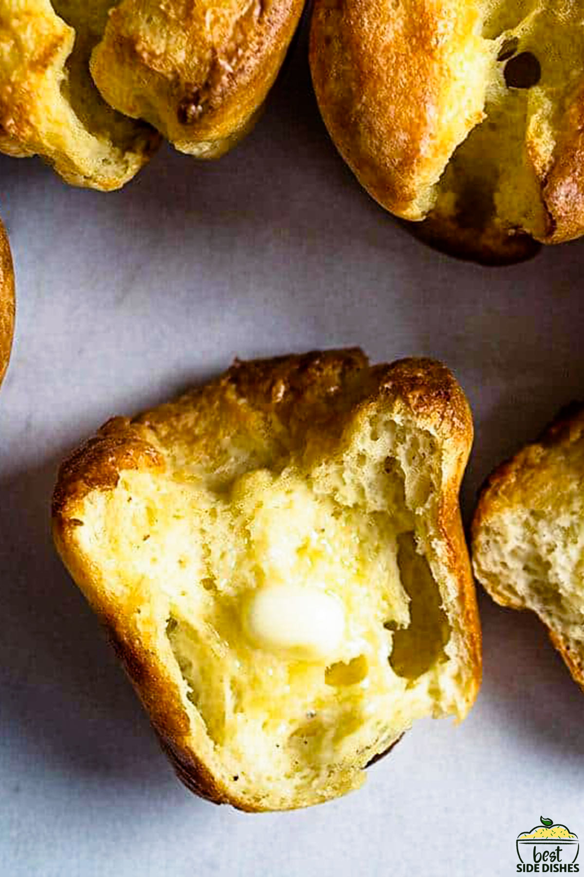 Yorkshire pudding up close with butter