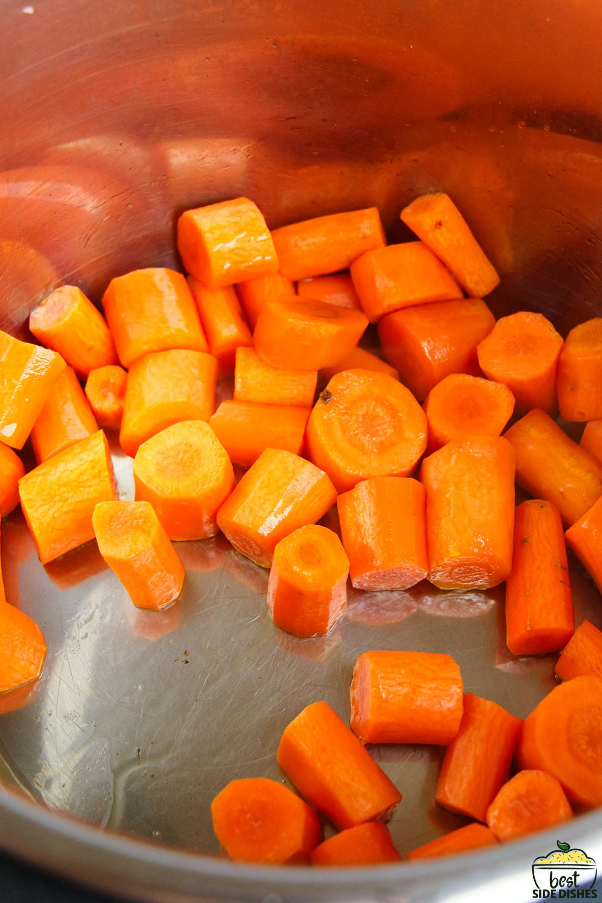 carrots being sauteed in an instant pot