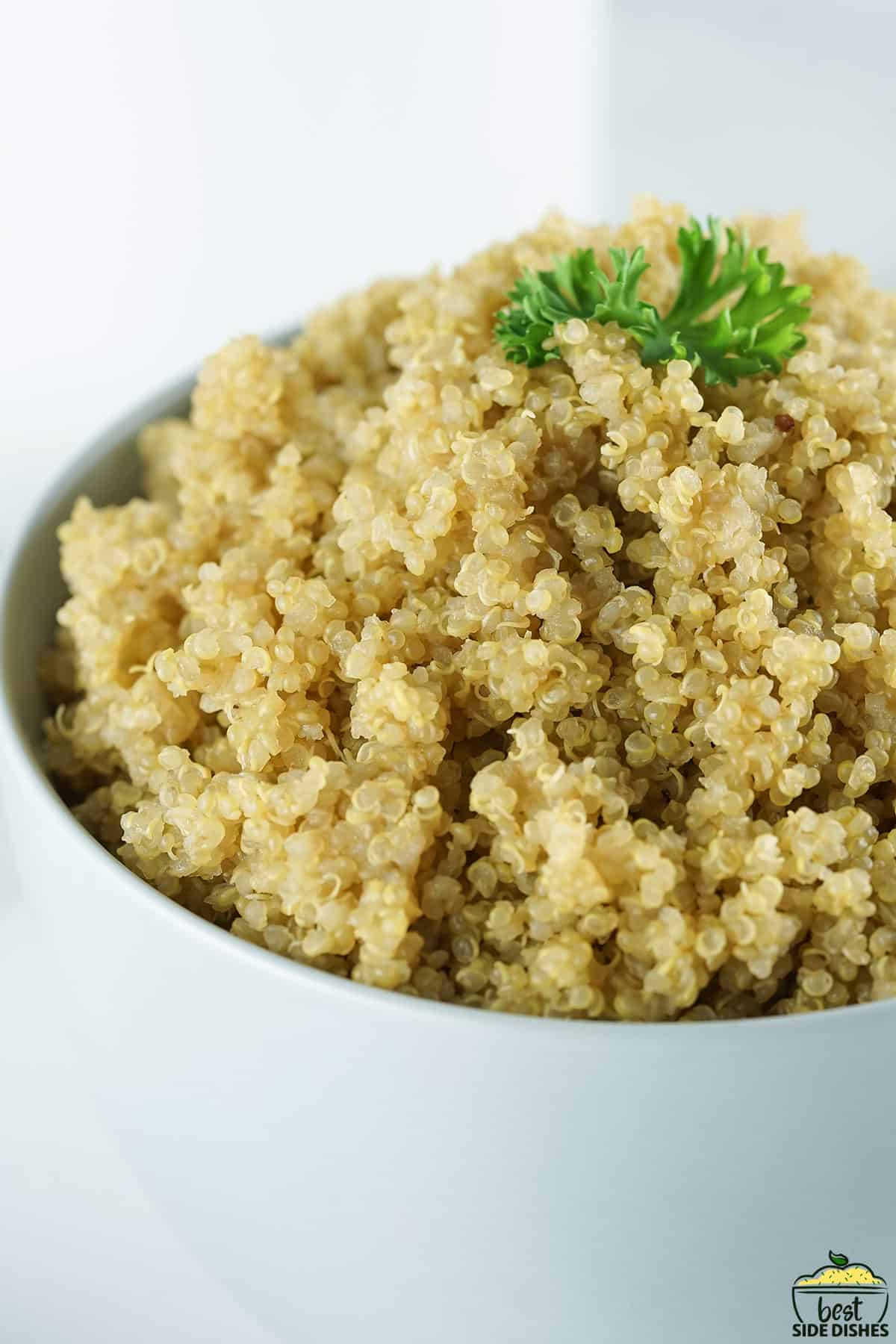 fully cooked instant pot quinoa in a serving bowl